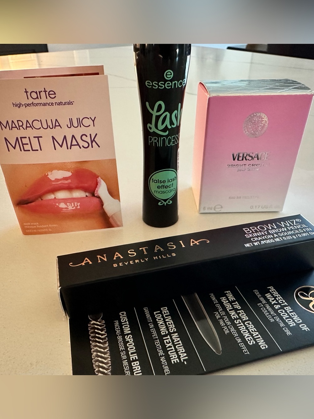 NEW Beauty Bundle | Versace Bright Crystal + ABH Brow Wiz + Tarte + essence